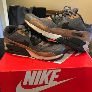 Nike Air Max 90 Tan/Grey suede Sz 8.5